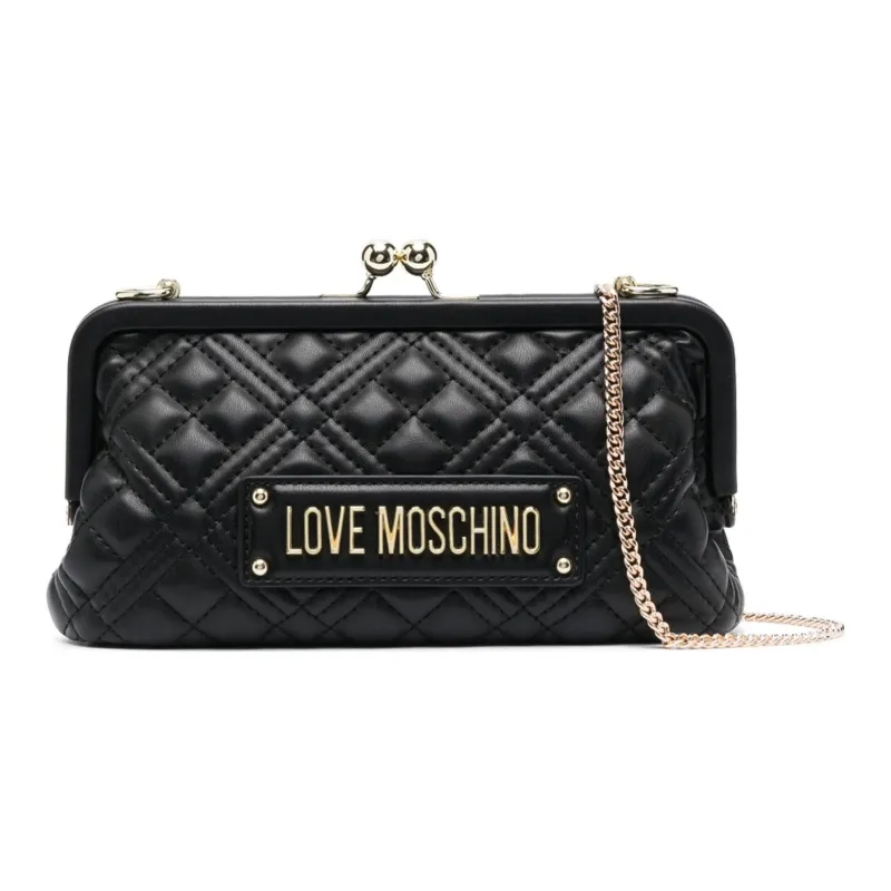 LOVE MOSCHINO Polyurethane Clutches Shoulder Bag Crossbody Bag Women's Black-0