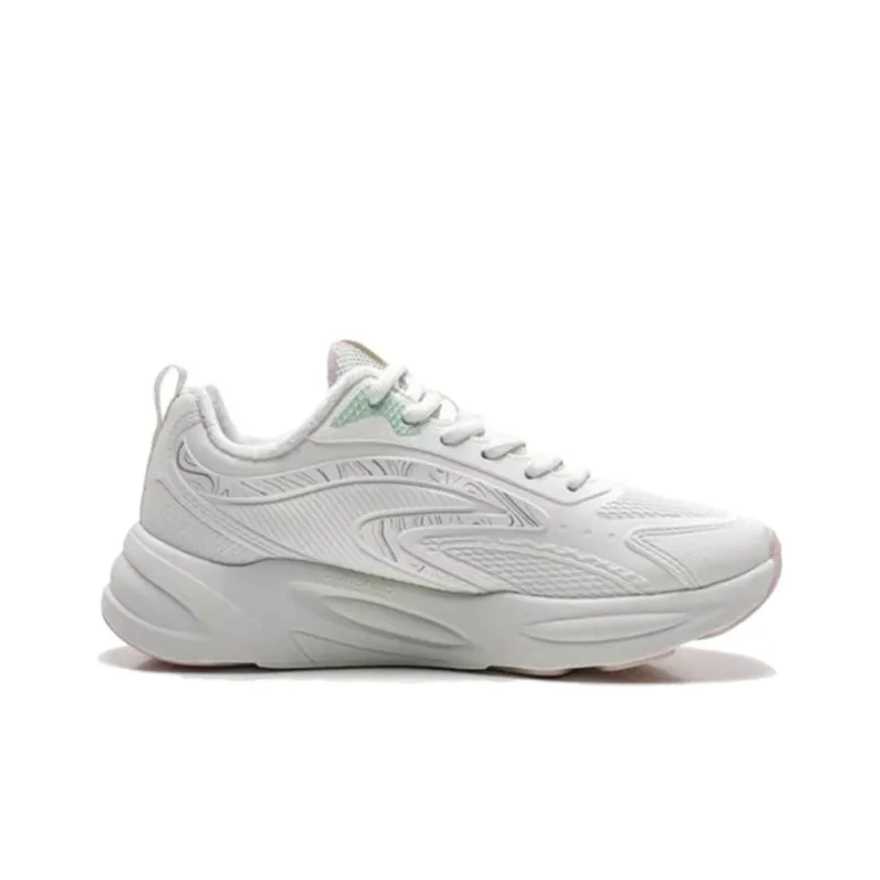 QIAODAN Cushioning Anti Slip And Wear Resistant Low Top Casual Shoes Women's Cloud Pink White-1