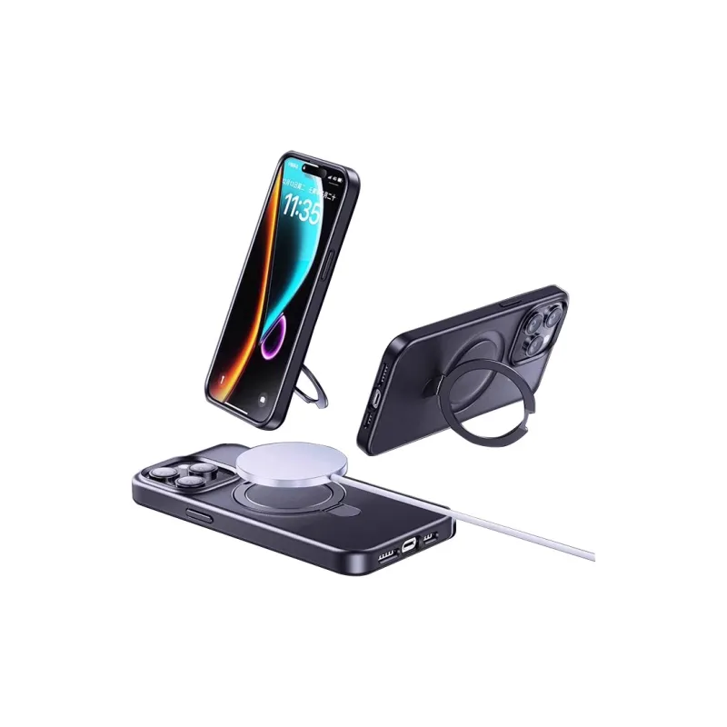 Andmo ABS + PC Material Magnetic Stand Case Compatible With Apple 15/14promax Phone Cases-15