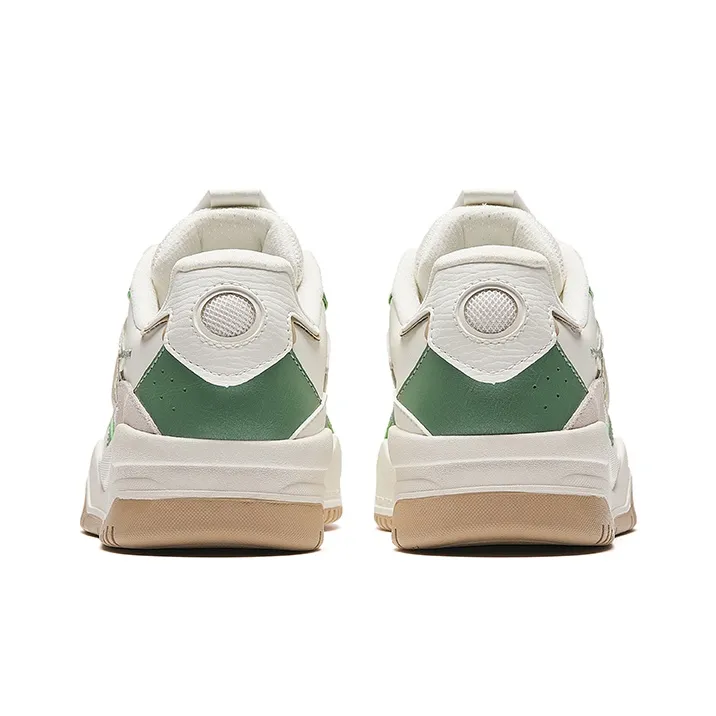 Anta Wave Shoe Anti Slip And Wear Resistant Height Increasing Low Top Skateboard Shoes Women's White Green Yellow-2