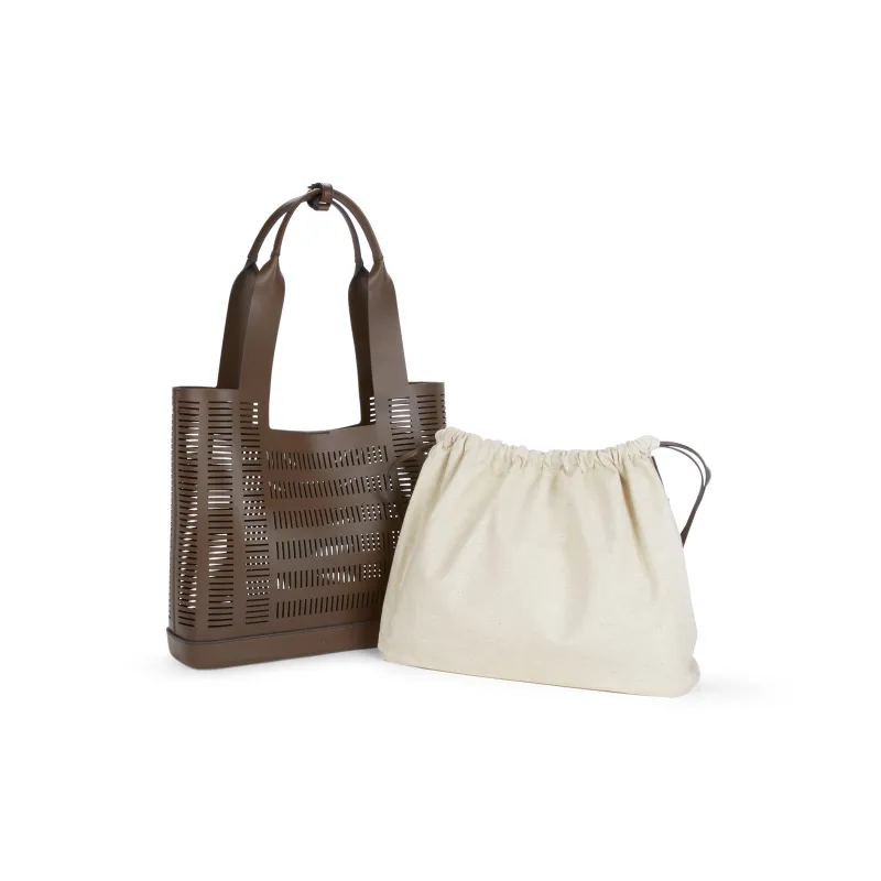 CHARLES&KEITH Polyurethane Shoulder Bag Regular Women's Oatmeal/Dark Brown Dark Brown-6