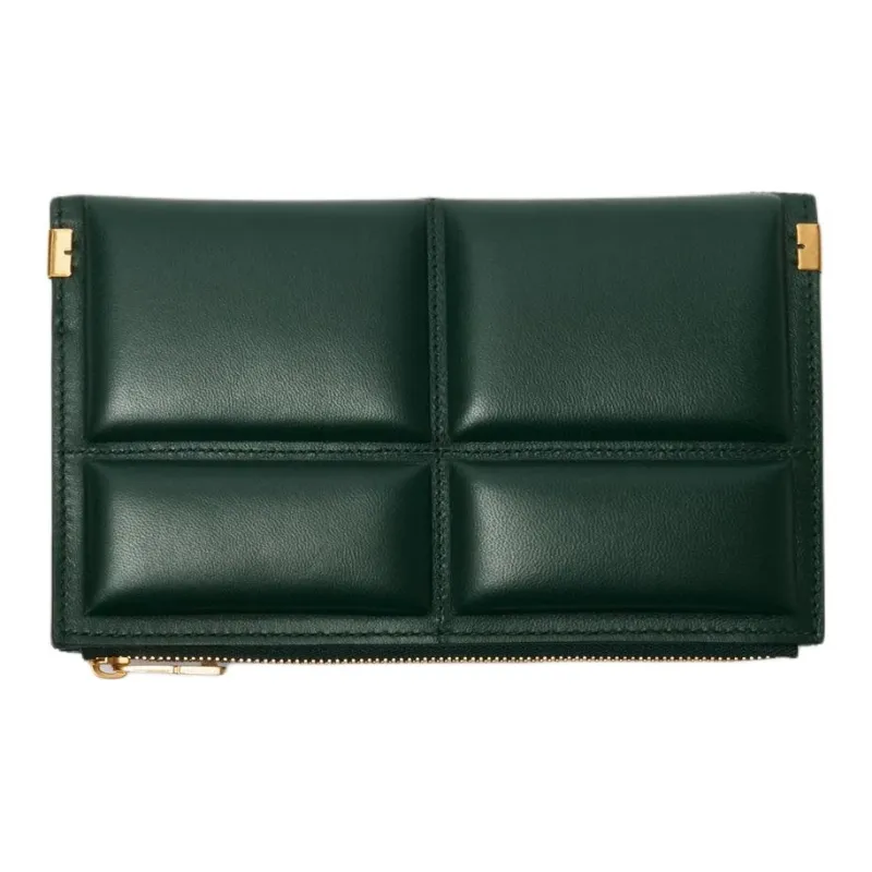 Burberry Lambskin Wallet Large Size Women's Vine Green-1