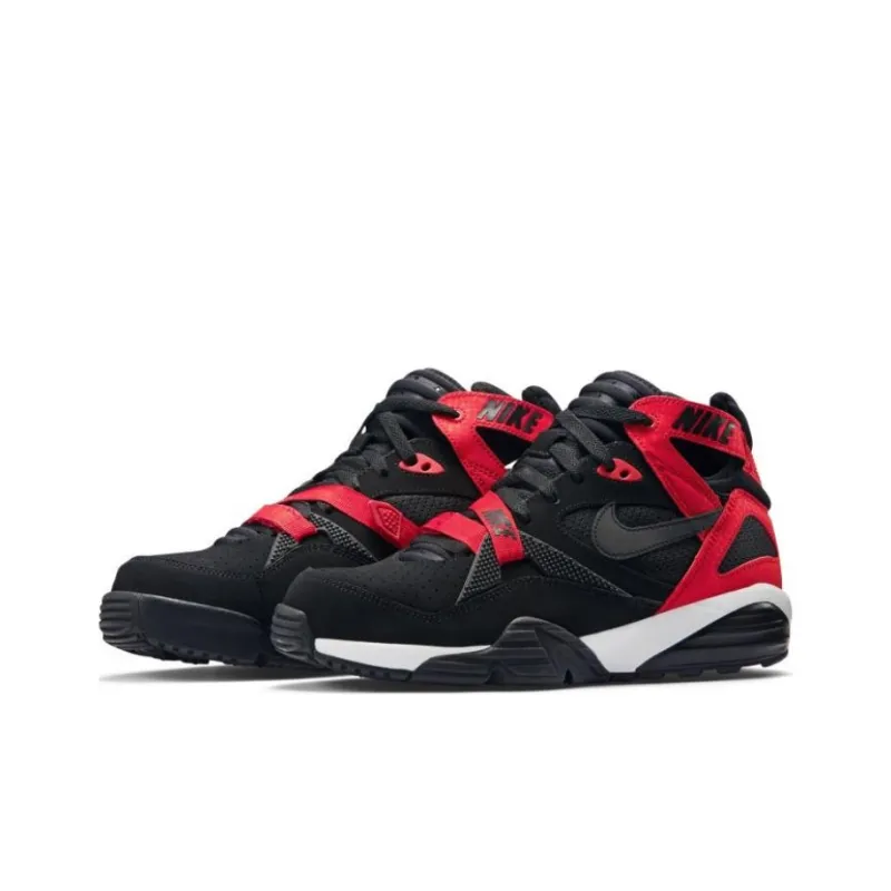 Nike Air Trainer 91 Cushioning Wear Resistant High Top Training Shoes Men's Black Red-2