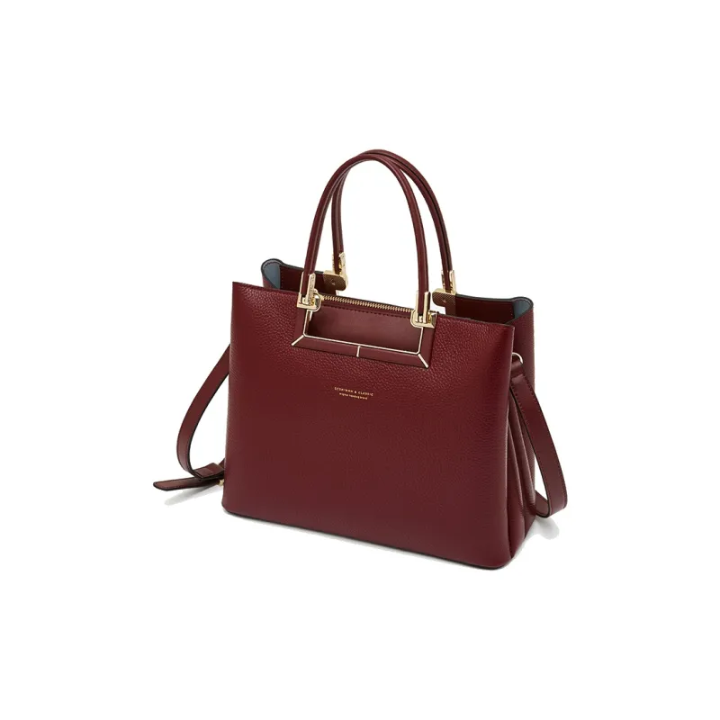 Geshiman Genuine Leather Top Grain Cow Leather Crossbody Handbags Regular Women's Beige Apricot/Burgundy/Dark Blue-6