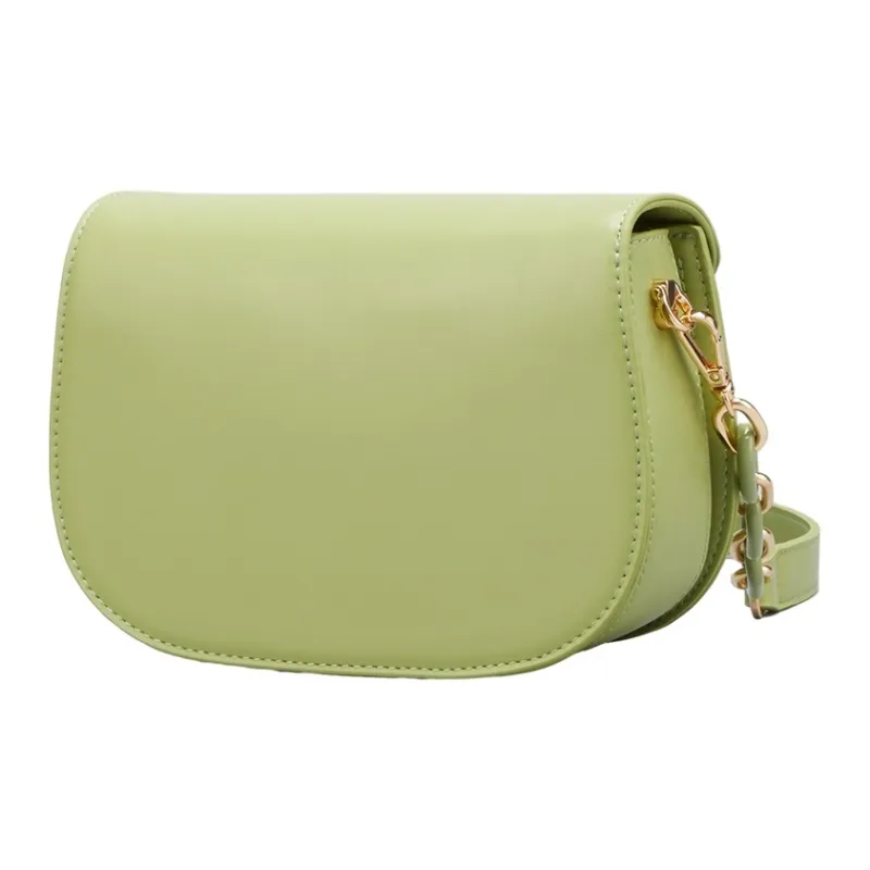 YEARCON Synthetic Leather Saddle Bags Shoulder Bags Women's Green/Apricot-2