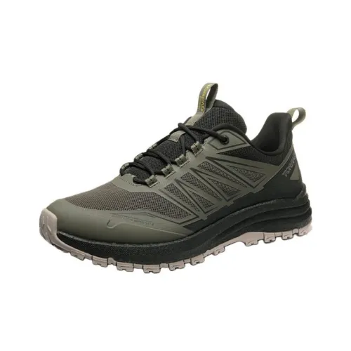 TOREAD Cushioning, Slip Resistant, And Abrasion Resistant Low Top Mountaineering Hiking Shoes Men's Army Green, Black
