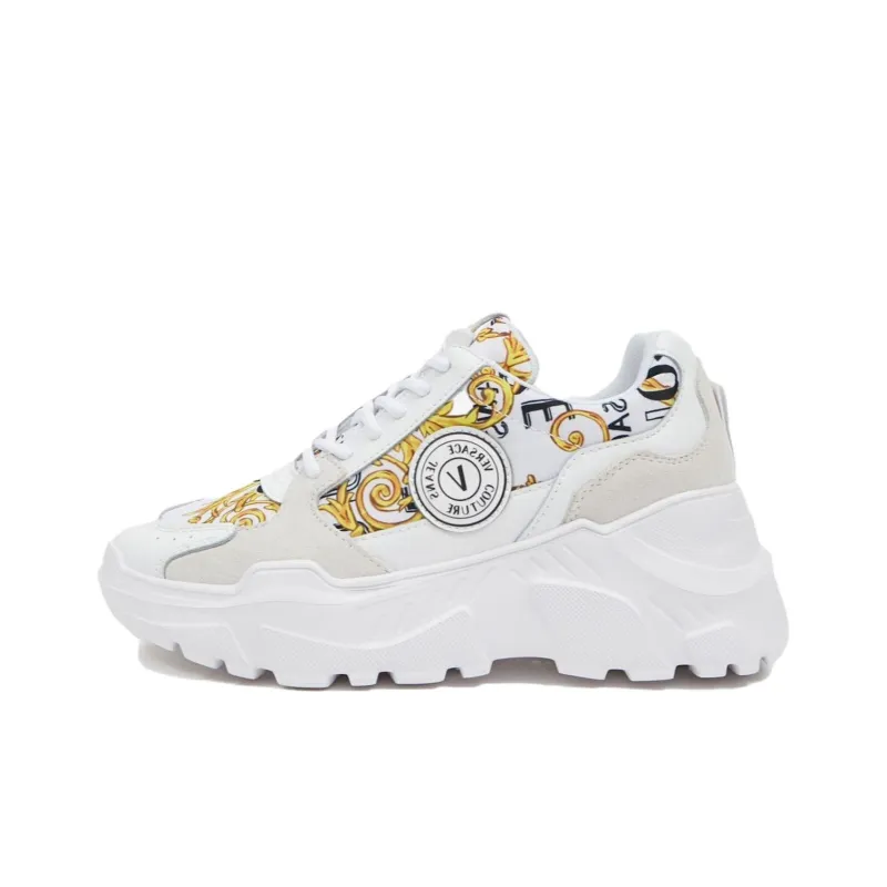 VERSACE JEANS Couture Anti Slip Wear Resistant Low Top Casual Shoes Women's White-0
