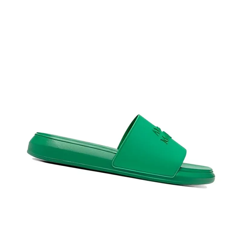 Alexander McQueen Rubber Sole Slip Resistant Slide Slippers Men's Green-1