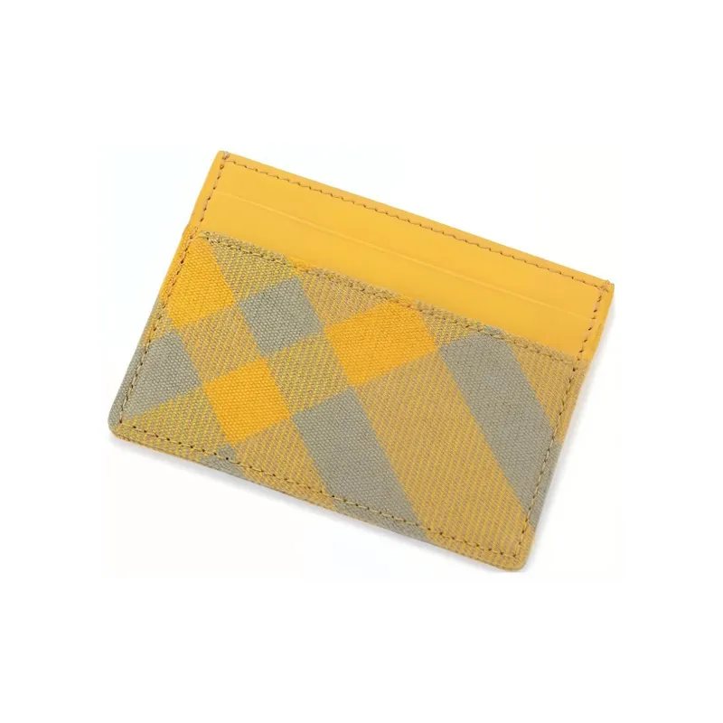 Burberry Polyester Card Clip Card Holder Women's Yellow-3