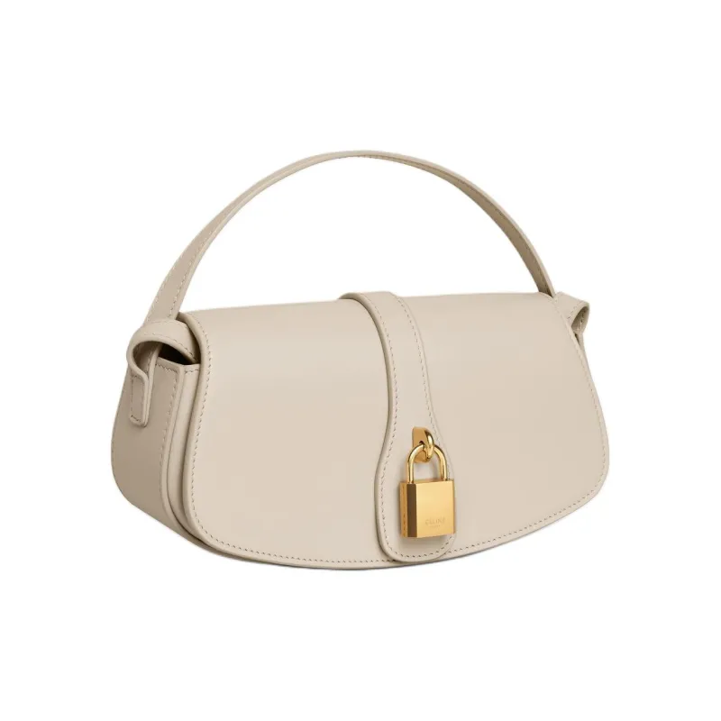 CELINE Tabou Smooth Calf Leather One Shoulder Portable Handheld Crossbody Bag Mini Women's Light Stone-1