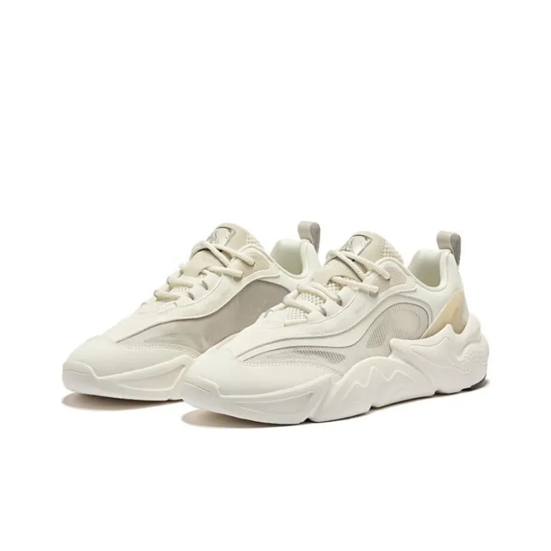 Erke Wu Yan 3.0 Cushioning Wear Resistant Low Top Chunky Sneakers Men's Microcrystal White Wild Gray-1