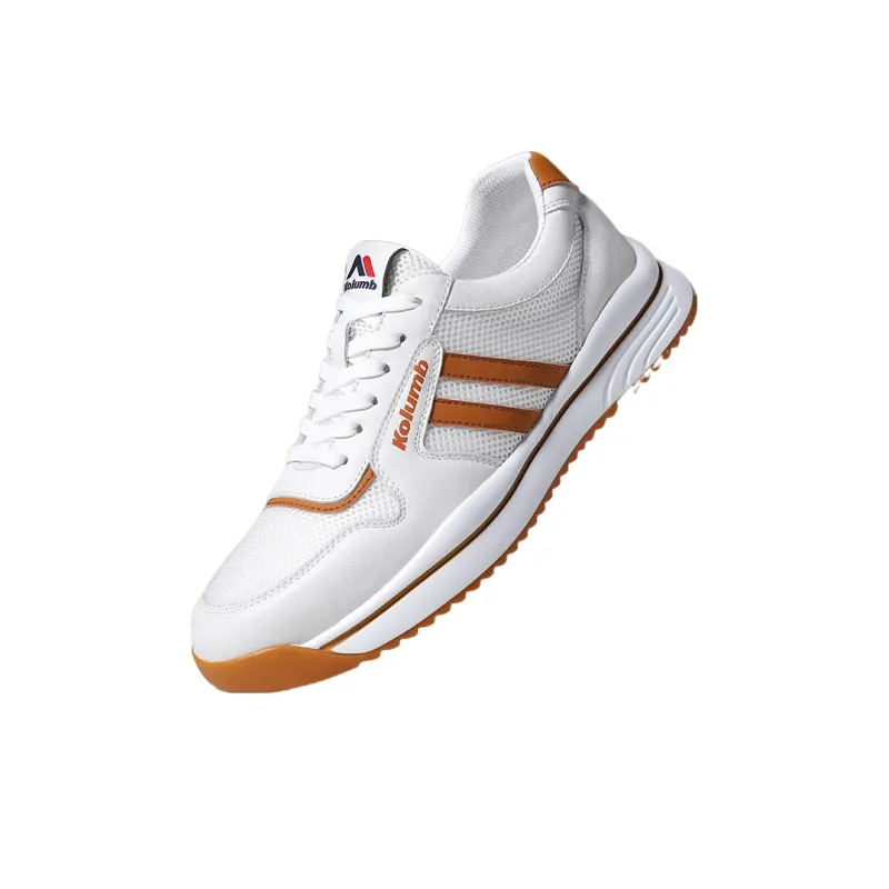 KOLUMB Wear resistant And Lightweight Low Top Casual Shoes Men's White Yellow-1