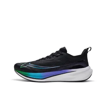 XTEP Two Thousand Kilometers 2.0 Cushioning, Wear Resistant Low Top Racing Running Shoes Men's Black/Scallion Green