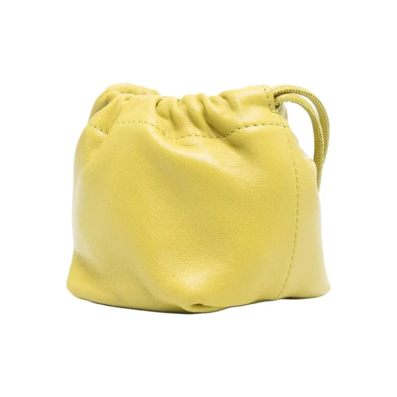 JIL SANDER Lambskin Bucket Bag, Shoulder Bag, Crossbody Bag Women's Ochre Yellow-1