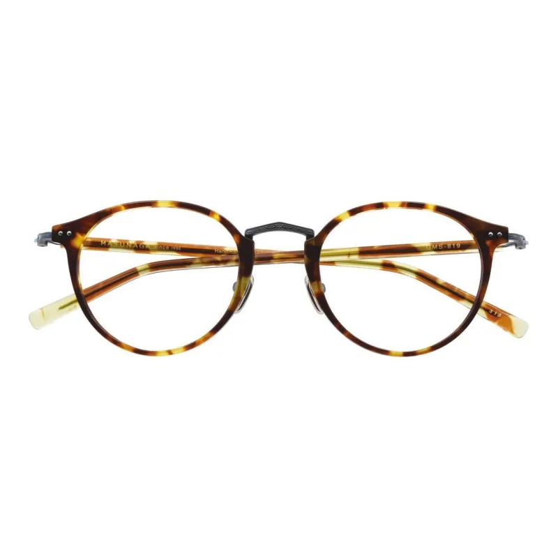 MASUNAGA Titanium Acetate Round Eyeglass Frames Unisex Multicolor-1