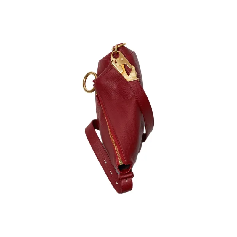 Burberry Knight Grain Calfskin Crossbody Bag, Shoulder Bag Women's Ruby Color-3