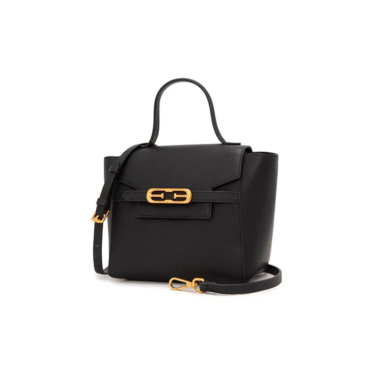 ELLE Leather Shoulder Bag, Crossbody Bag, Handbag Women's Black/Gray-1