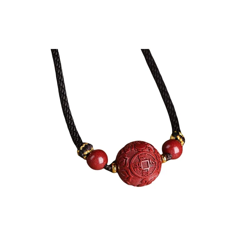 Xifeng Building Cinnabar Jade Necklaces Women's-4