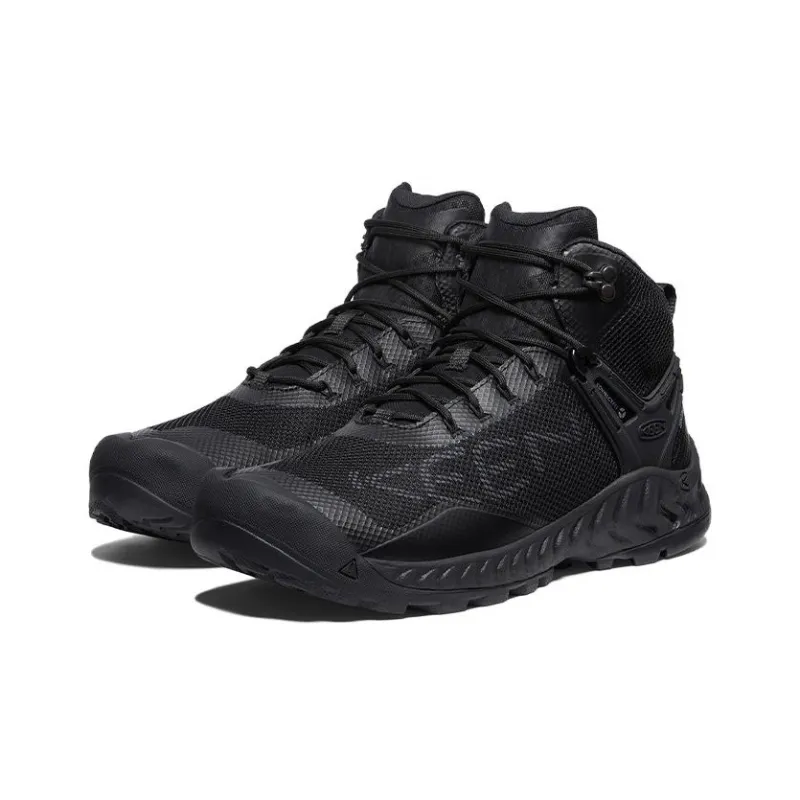 KEEN NXIS EVO Cushioning Wear-Resistant Mid-Top Outdoor Shoes Unisex Black-2