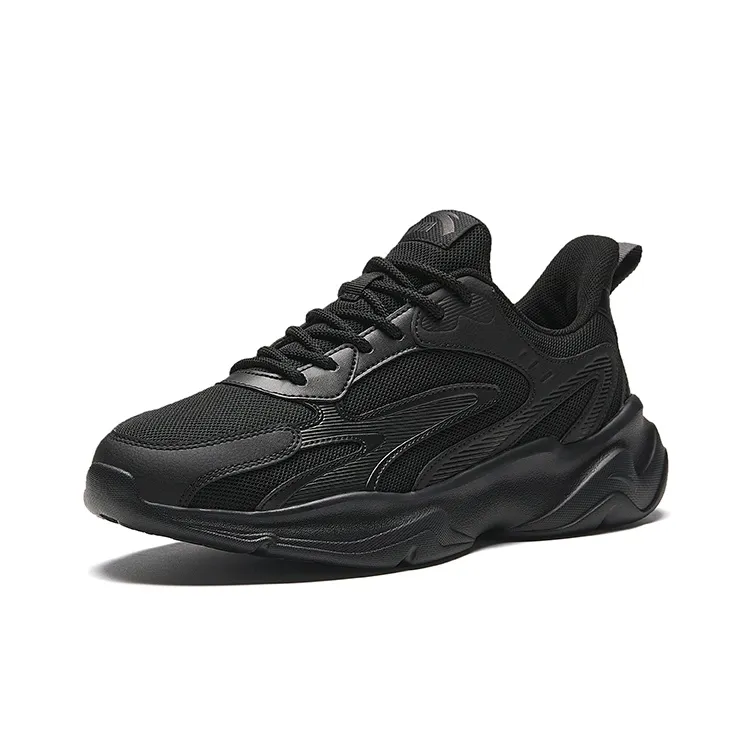 Anta Irregular Shape Cushioning Slip Resistant Low Top Casual Shoes Men's Black-1