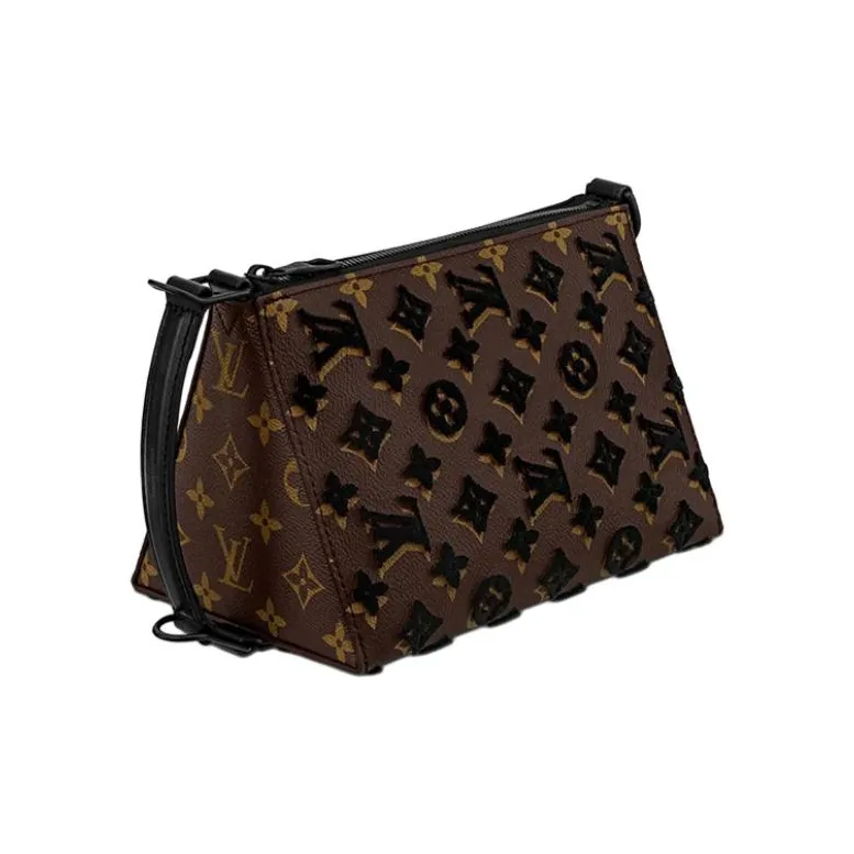 LOUIS VUITTON Triangle Messenger Monogram Tuffetage Black-1