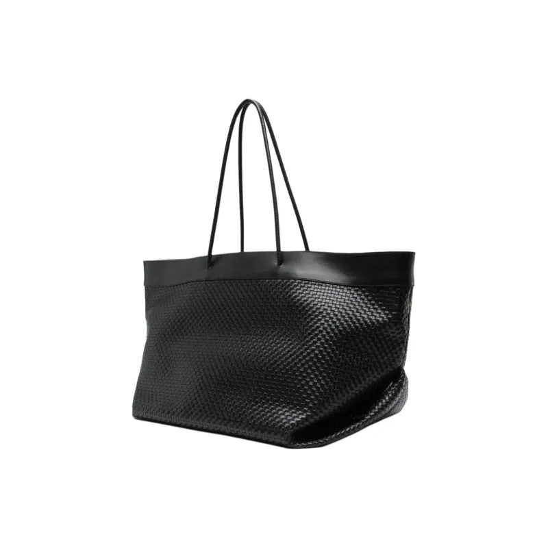 MOSCHINO Logo-print Interwoven Leather Tote Bag-1