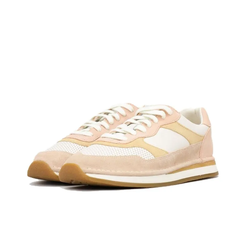 Clarks Low-Top Skateboard Shoes Women's Pink White-0