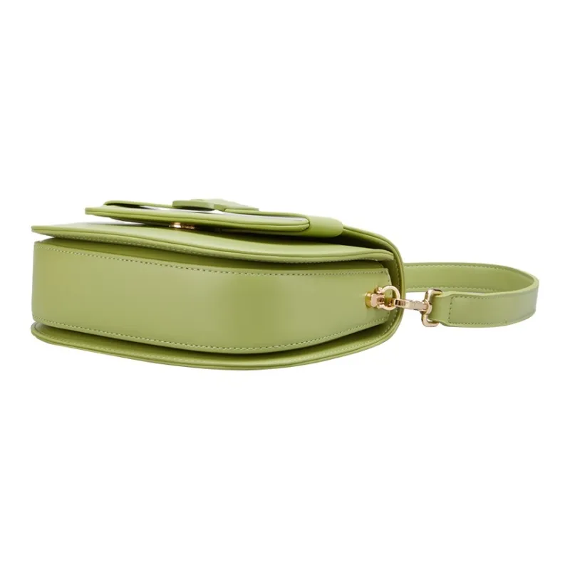 YEARCON Synthetic Leather Saddle Bags Shoulder Bags Women's Green/Apricot-3