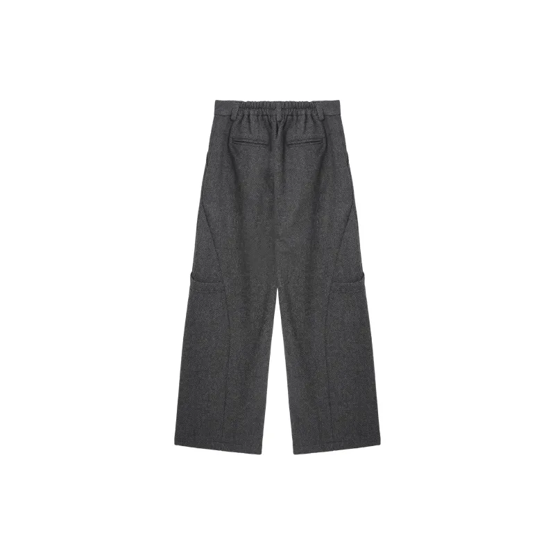 UNVESNO Casual Pants Unisex Honeycomb Grain Black-1