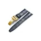 Gold-Tone Lock Blue Leather