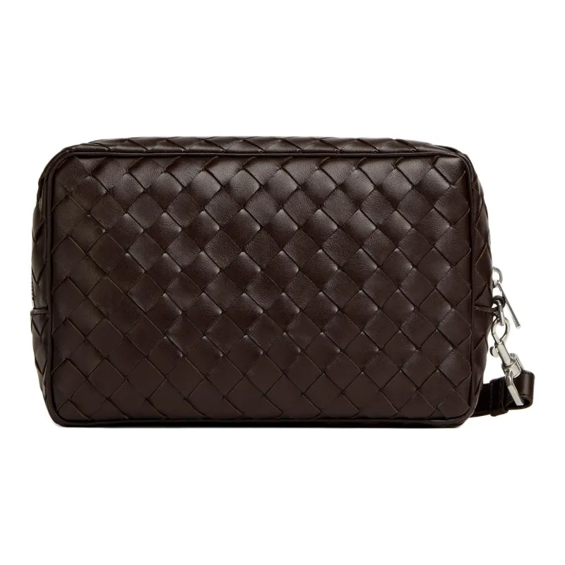 Bottega Veneta Calfskin Clutch Men's Brown-0