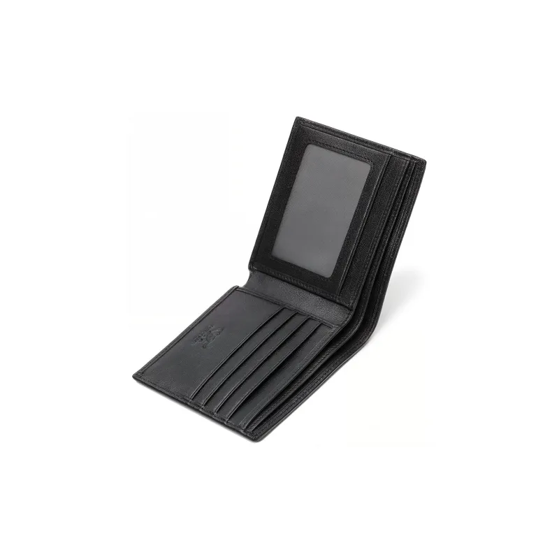 SEPTWOLVES Top Grain Sheepskin Wallets With Money Clip Unisex Black-16
