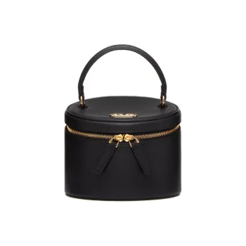 Valentino Calfskin Jewelry Box Makeup Bag Mini Women's Black