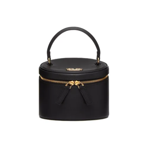 Valentino Calfskin Jewelry Box Makeup Bag Mini Women's Black