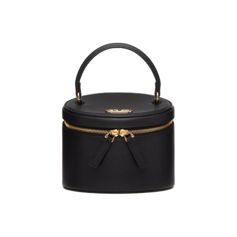 Valentino Calfskin Jewelry Box Makeup Bag Mini Women's Black-0