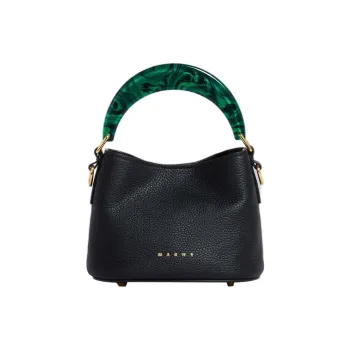 MARNI Venice Leather Bucket Bags Shoulder Bag Crossbody Bag Handbag Mini Women's Black