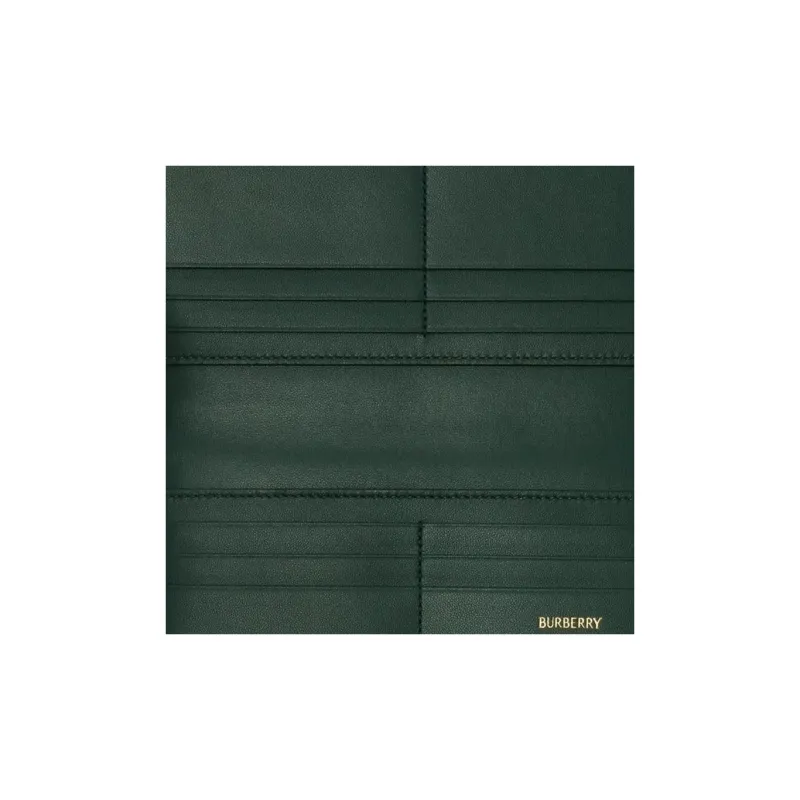 Burberry Lambskin Wallet Large Size Women's Vine Green-3