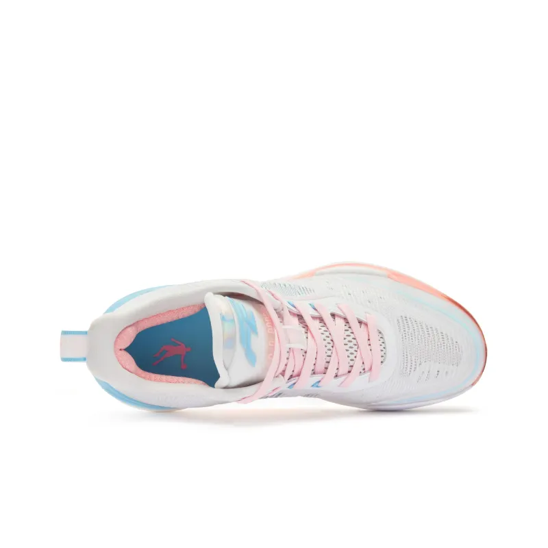 QIAODAN FE2.0 South Beach Mismatched Low Top Q KUNGFU TURBO Basketball Shoes Men's Pink Blue-3