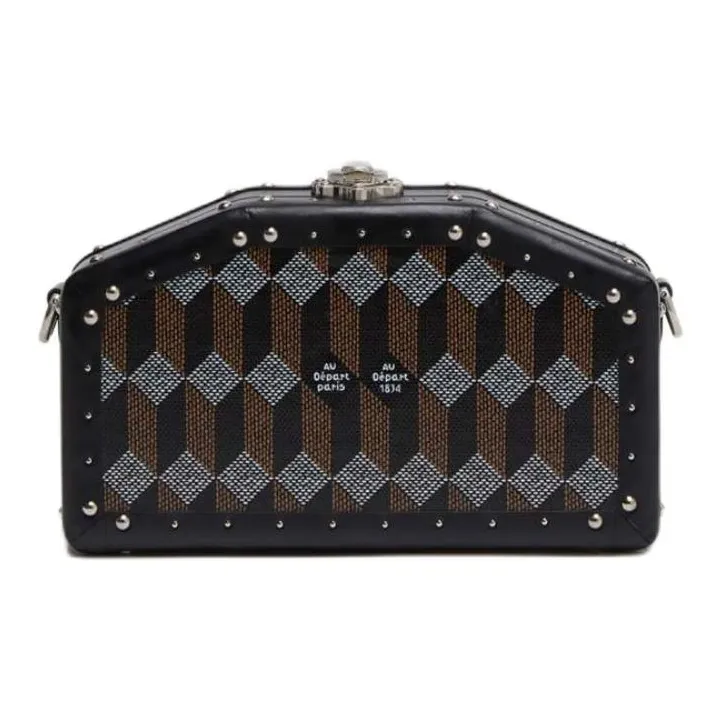 AU DEPART Coated Canvas, Cow Leather, Cotton Metal, Leather Clutch Nano Women's Black-0