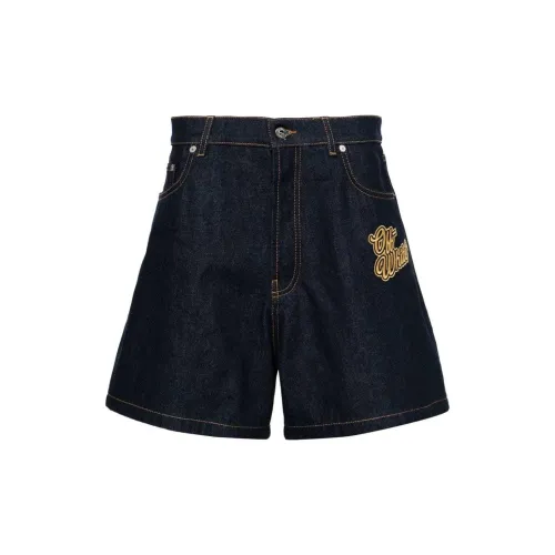 OFF-WHITE Logo-patch Cotton Denim Shorts