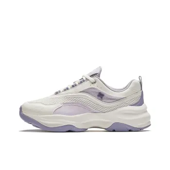 Anta White Crape Myrtle Height Increasing Breathable Low Top Casual Shoes Women's Purple White