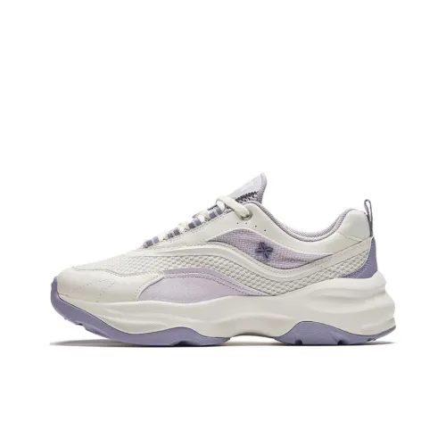 Anta Bai Wei Height Increasing Breathable Low-Top Casual Shoes Women's Purple White