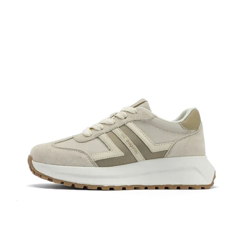 RED DRAGONFLY Casual Shoes Women's Low Top Beige Khaki/Light Gray Beige-1