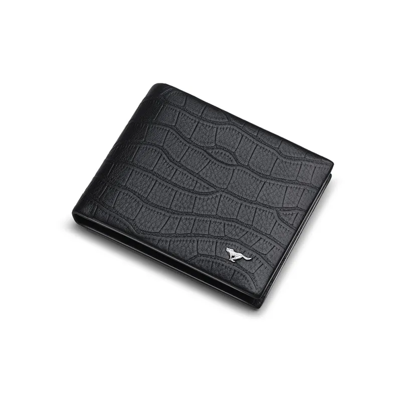 SEPTWOLVES Top Grain Sheepskin Wallets With Money Clip Unisex Black-29