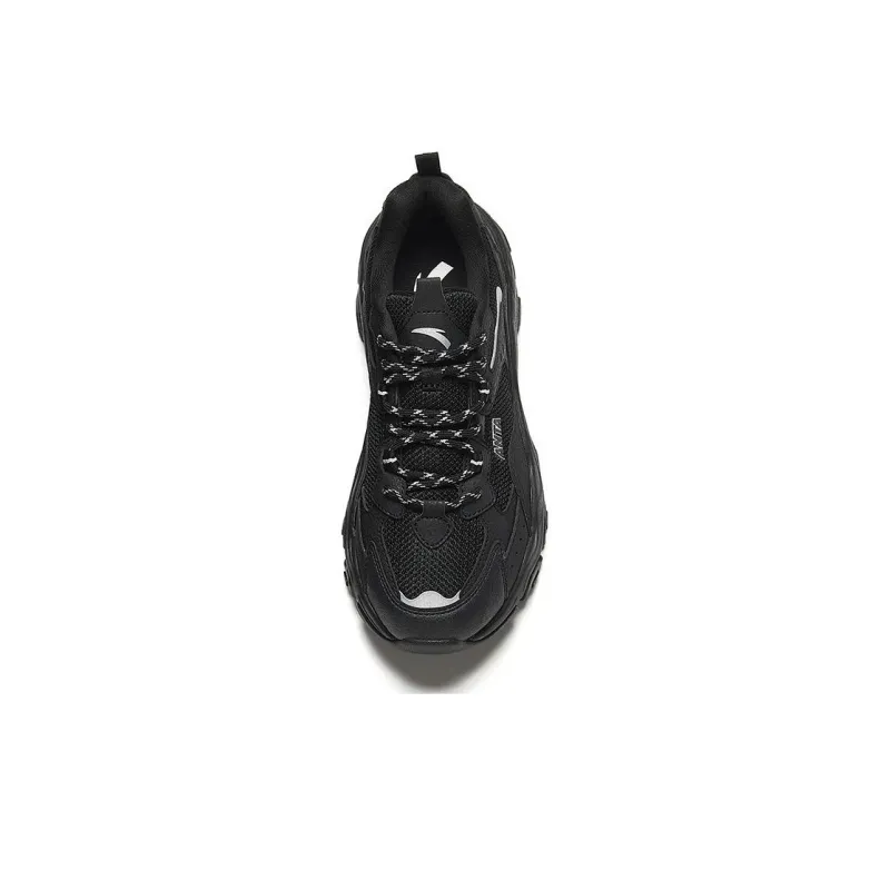 Anta Meteorite Anti Slip Wear Resistant Low Top Chunky Sneakers Women's Black-2