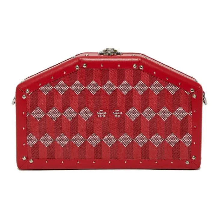 AU DEPART Coated Canvas Clutch Nano Women's Red-2
