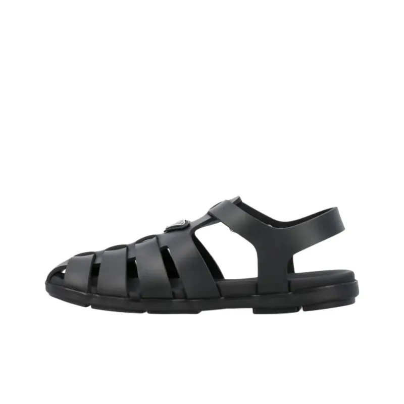 PRADA Triangle Roman Sandals Men's Black-0
