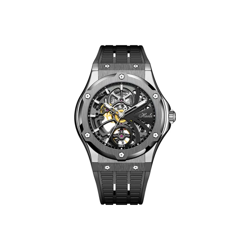 HaofaTourbillon Automatic Mechanical Movement Watch Men's Watches Black Dial 1913-1-2