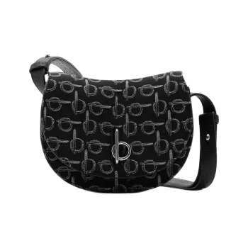 Burberry Rocking Horse Polyester Crossbody Bag Shoulder Bag Women's Black