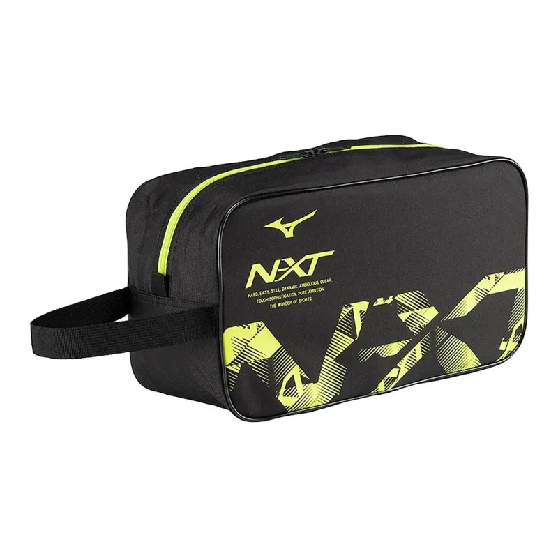 Mizuno Polyester Shoe Box Shoe Bag Medium Size Unisex Black & Lime Gray-0